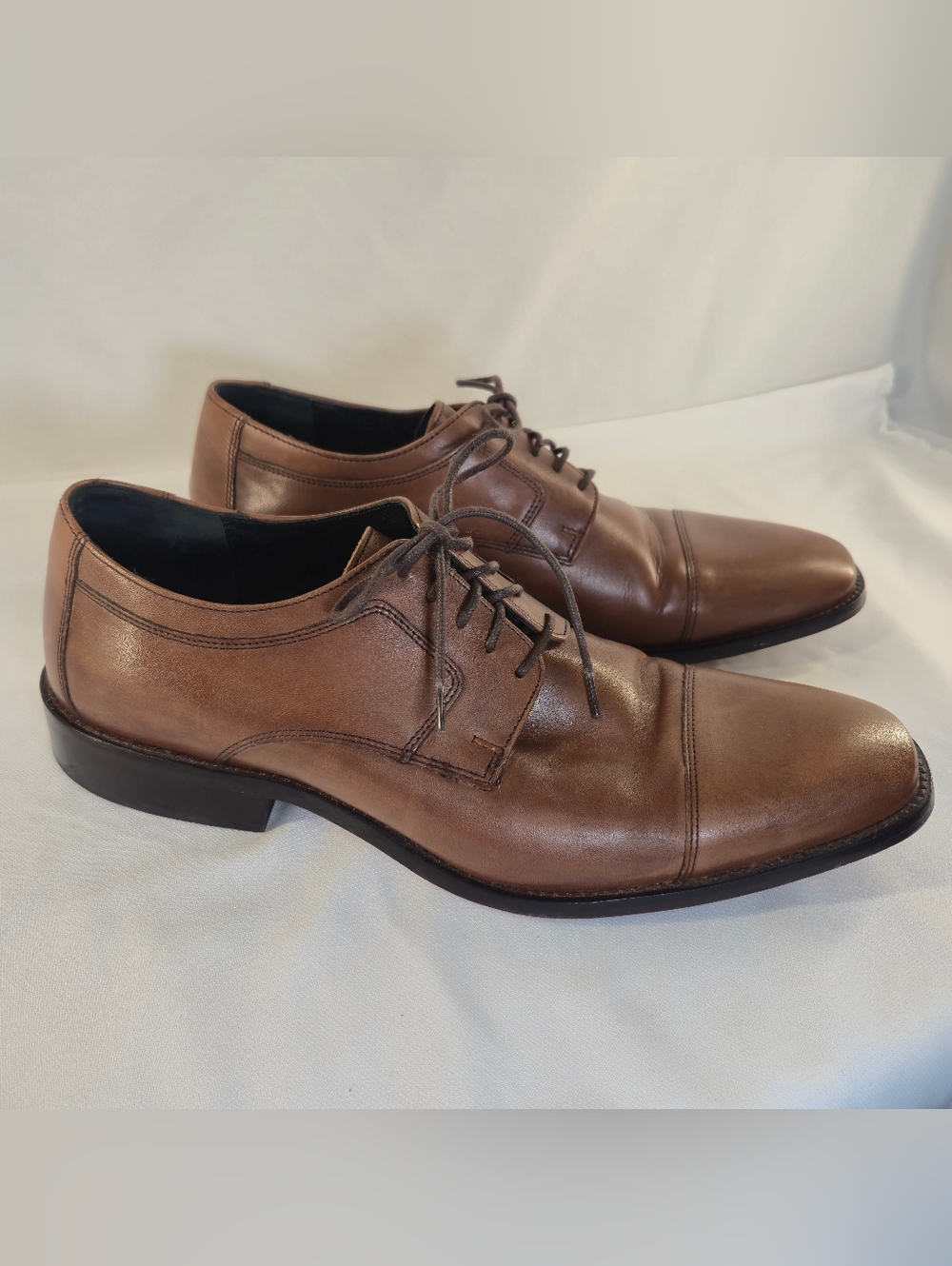 J Murphy By Johnston & Murphy Shoes Mens 12M Novick Dress Cap Toe Oxford Brown